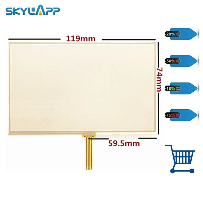 

Skylarpu New 5 inch Touch screen panels for TomTom 4EN52 Z1230 GPS digitizer panel replacement Free shipping