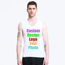 Без рукавов Белый Черный Серый Для мужчин Футболки для девочек Майки Топы корректирующие логотип Photo текст DIY Дизайн Отпечатано Мужской индивидуальные человек рубашки для мальчиков