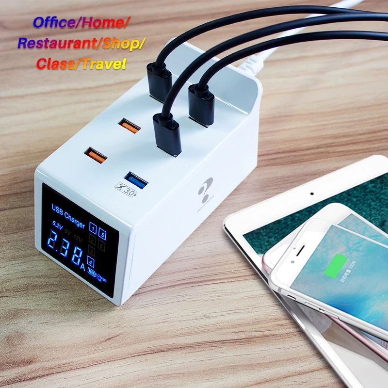 

Quick Charge 3.0 USB Charger 8A MobileTablet PC Universal Power Socket Fast Charging HUB Wall Adapter for Apple Huawei Samsung