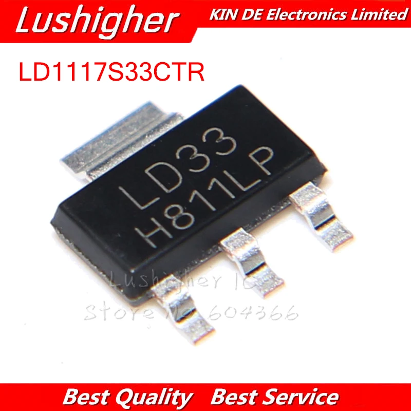 10PCS LD1117S33TR 3.3V Voltage Regulator ICs - SOT-223