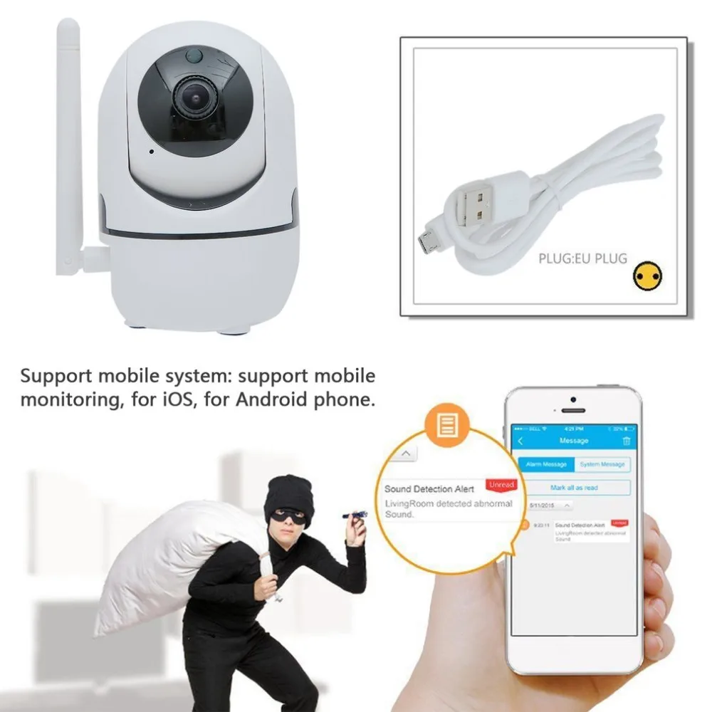 

1080P Dome IP Camera IR Night Vision WiFi Cloud Camera Wireless Indoor Video Surveillance Household Recording Webcam EU Plug
