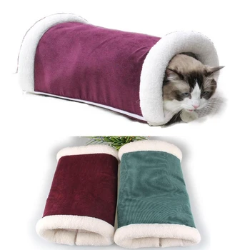 

Multifuction Cat Toy Cat Tunnel Play Crinkle Sound Funny Exercise Tube Warm Cat House Bed Mat with Plush Interior