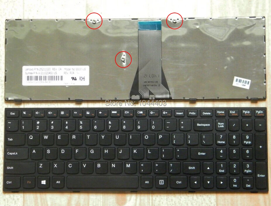 Original New US Black for Lenovo B50-30 B50-45 B50-70 Laptop Keyboard with Frame