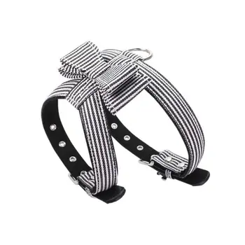 

Pet Dog Collar Harnesses Soft Suede Fabric Fashion Stripe Leather Dog Harness Leash For Small Dog Puppy Cat Chihuahua Collar