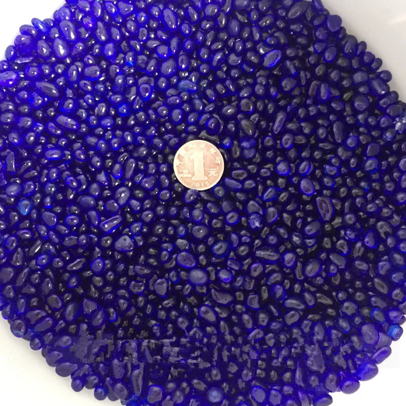 50 г 5-8 мм коэффициент K5 цветной глазури кобальт синий Стекло камни, галька полированный рок аквариума с украшением в виде кристаллов любовь аквариум камень