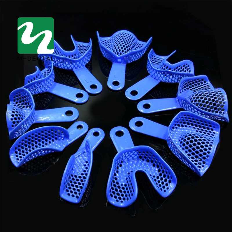 

10 PCS Plastic-Steel Dental Impression Trays Denture Model Materials Dental Supply Free Shipping