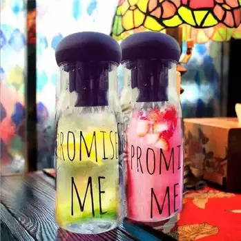 

Free Shipping! 2016 New Summer Korean Tyle Promise Me Water Botttle Cool Drink Bottle Fruit Cups Portable Sports Cup 750ml
