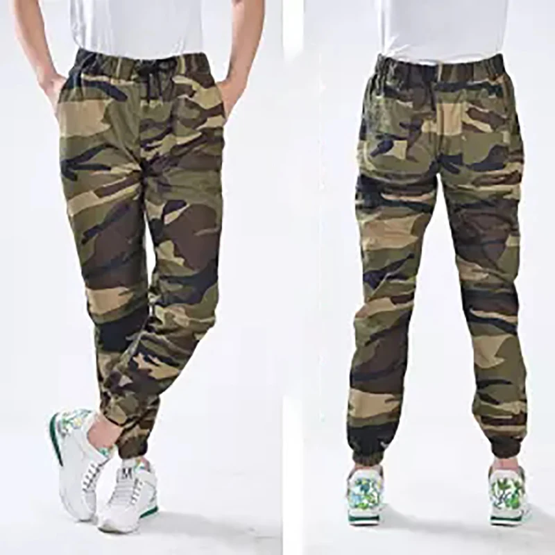 Для мужчин s Джоггеры мужские летние карандашный гаремный штаны мужские Камуфлированные штаны, милитари брюки для девочек свободные удобные брюки карго Брюки для девочек - Цвет: as pic