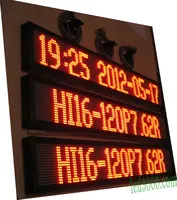 two lines red color led moving text display,led panel,led sign,indoor led display board,RS232(HI16-120P7.62R)free shipping 1