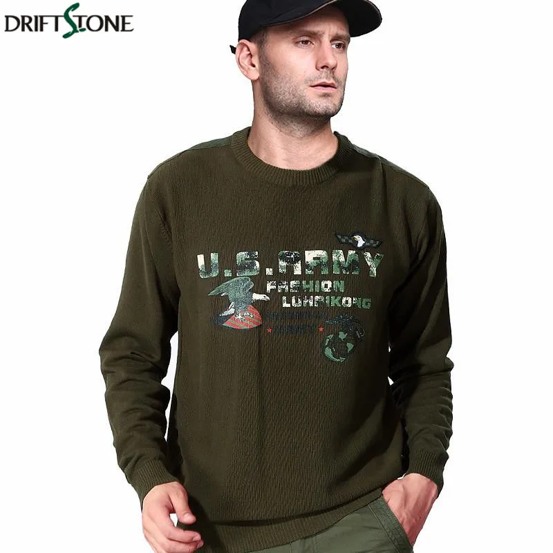 New Men's Military Style Sweater Knitted Pullover Male Army Clothing