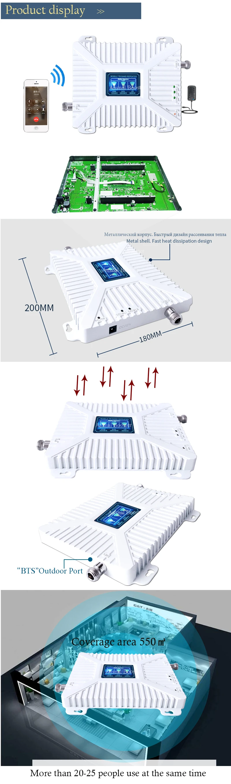 4g повторитель GSM 900 DCS/LTE 1800 FDD LTE 2600 повторитель мобильного сигнала 2G 3g 4G трехдиапазонный усилитель сигнала 4G усилитель сотовой связи