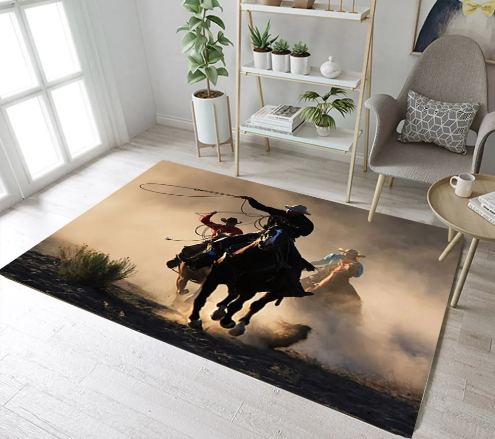 Western Cowboy Horse Race Rugs And Carpets For Kids Baby Home