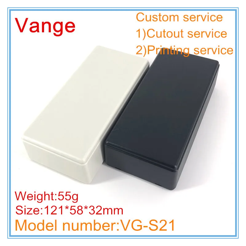 

2pcs/lot injection box IP54 ABS plastic enclosure for electronic device provided cut-out service 121*58*32mm