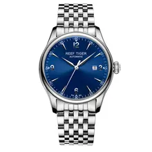Риф Тигр/RT Дизайнерские повседневные часы Автоматические деловые часы для мужчин часы из нержавеющей стали с датой RGA823
