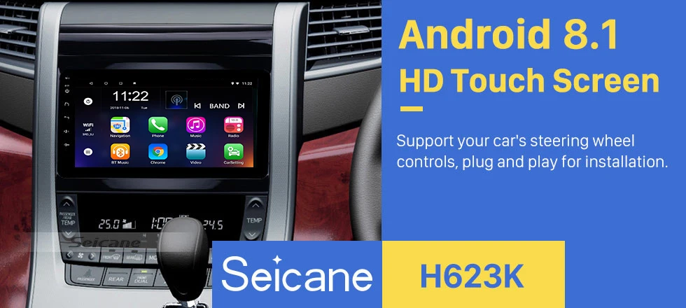 Seicane Android 8,1 8 "автомобиль радио для Toyota ALPHARD 2009-2014 2Din Tochscreen головное устройство gps HD 1080 P видео мультимедийный плеер