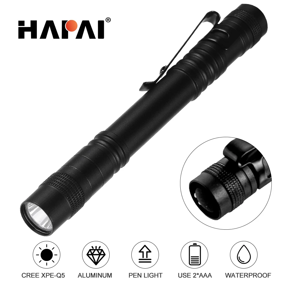 

Pen Light Mini Portable led Flashlight 1000 lumens Q5 1 Switch Use AAA battery led torch Penlight for Medical for Camping Hiking