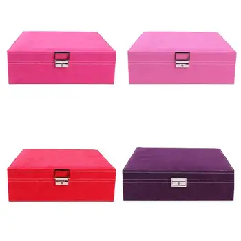 

2 Layers Square Earrings Storage Display Case Rings Detachable Jewelry Box
