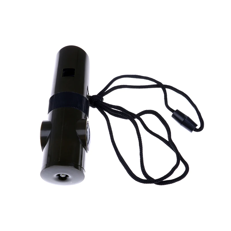 7 in 1 Mini Survival Flashlight Magnifier tools Outdoor Hiking Whistle Kit Camping With Compass Thermometer |