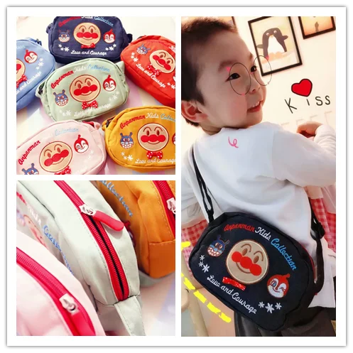 

Anpanman Shoulder Bag For Kids Cartoon Bread Superman Bacteria Baikinman Backpack Coin Purse Cross Body bags canvas toy 6style