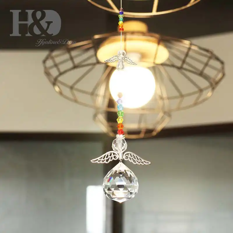 H & D чакра Кристалл ангел-хранитель Suncatcher-Радуга производитель коллекция, Висячие Suncatcher домашнее свадебное украшение - изображение