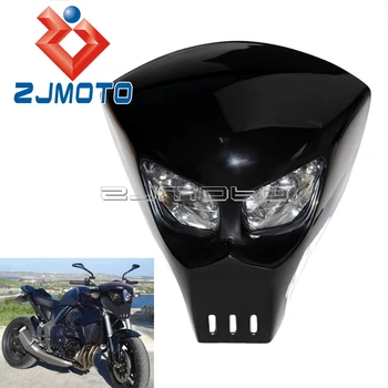 

Predator Mask Style Custom Motorcycle Streetfighter Headlight universal Light Fairing GSXR BANDIT 400 SV SV1000S SV650S Black