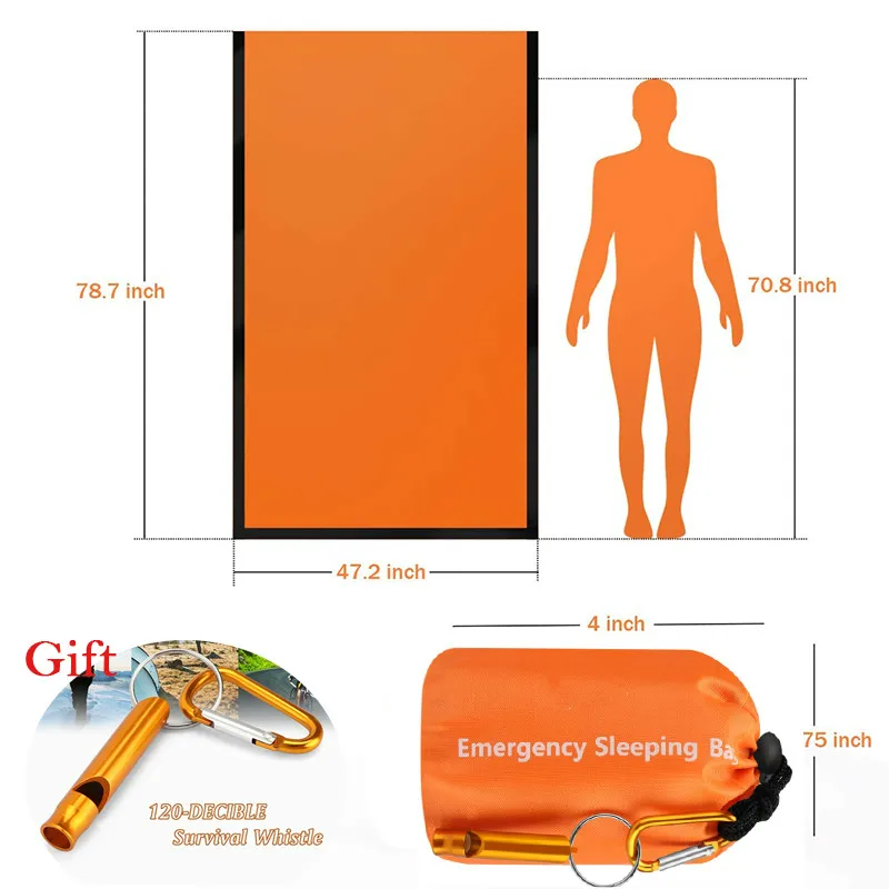 Камуфляжный аварийный спальный мешок для выживания, портативный водонепроницаемый многоразовый термальный спальный мешок
