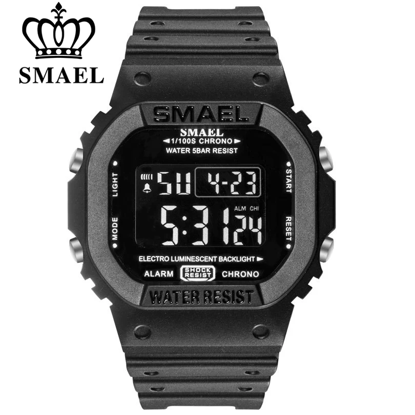 Militar do Exército Relógio de Pulso para o Menino Superior à Prova Smael Relógio Digital Masculino Esportes Relógios Led Camuflagem Marca Dwaterproof Água Estudante Cronômetro