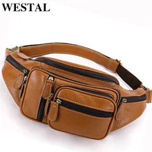 WESTAL, Мужская поясная сумка, Мужская поясная сумка из натуральной кожи, мужская кожаная сумка с ремнем для денег, сумка для телефона, набедренная сумка, поясная сумка, большая, 8336