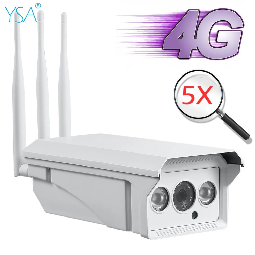 Цилиндрическая IP камера YSA 3G 4G 1080P 960P HD Беспроводная Wi Fi GSM SIM карта 5 кратный