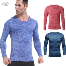 Новое поступление быстросохнущая компрессионная рубашка с длинными рукавами тренировочная футболка одежда для фитнеса принт Кроссфит, бодибилдинг топ для бега