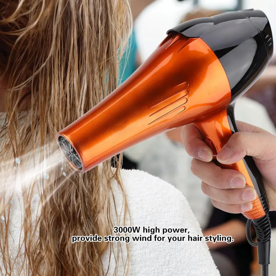 Новинка 3000 Вт 22 в Электрический салонный фен для волос Профессиональный парикмахерский Фен Быстрый нагрев мощный для Профессиональной Постоянной Температуры