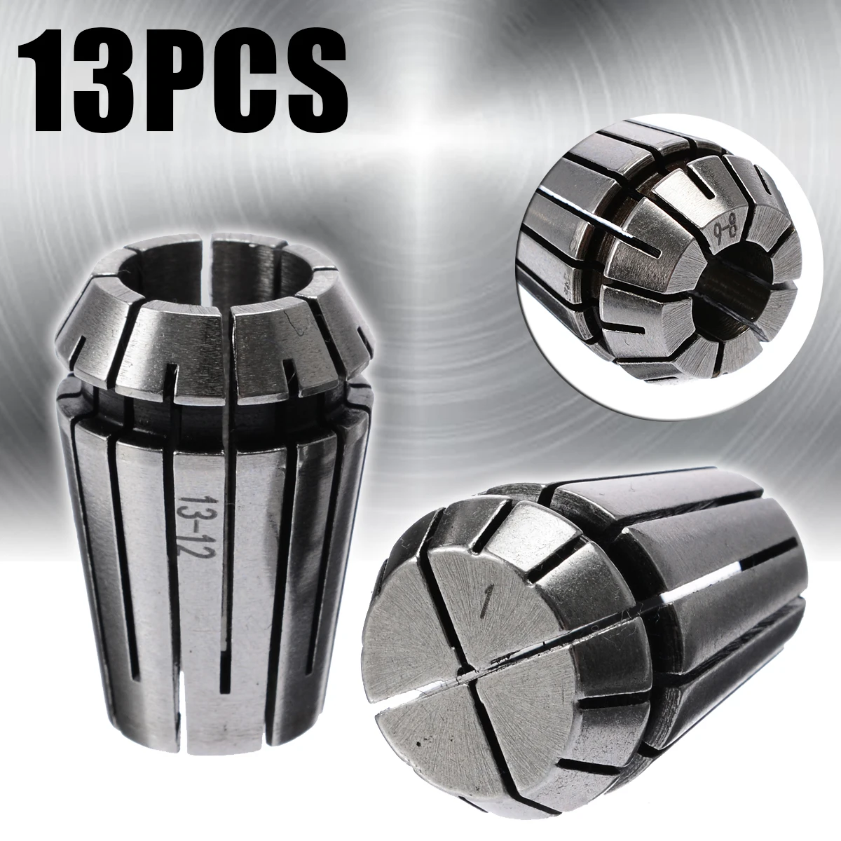 

Mayitr 13Pcs Lathe Spring Collet High Quality ER20 1mm-13mm Spring Collets Set for Industrial Use Milling Machines