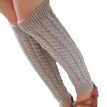 Z30 зимние теплые гетры для женщин; зимние вязаные однотонные вязаные гетры; теплые гетры с манжетами; Длинные Гетры