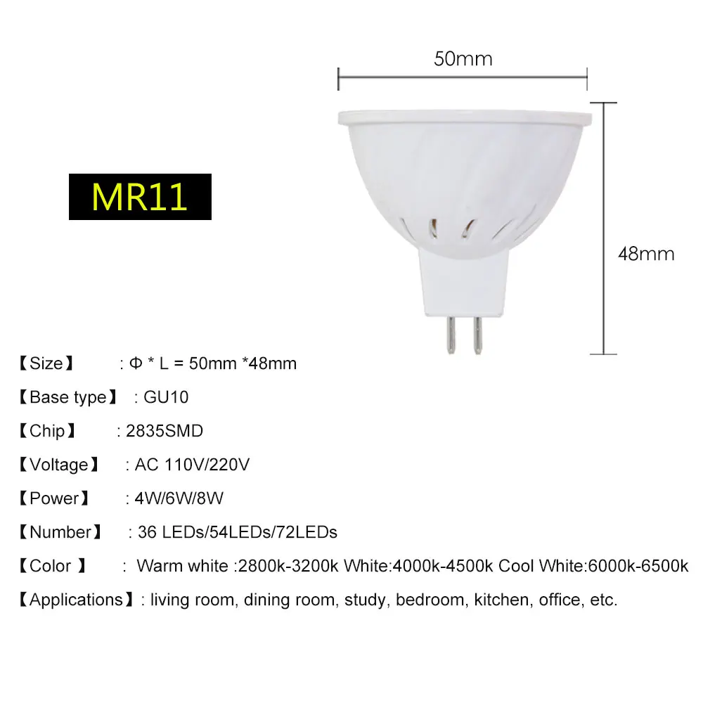 Точечный светильник, светодиодная лампа GU10 MR16 E27 2835, светодиодная лампа GU 10, 220 В, 110 В, 8 Вт, 6 Вт, 4 Вт, точечный светильник s, лампада, светодиоды GU 5,3, точечный светильник, светильник ing