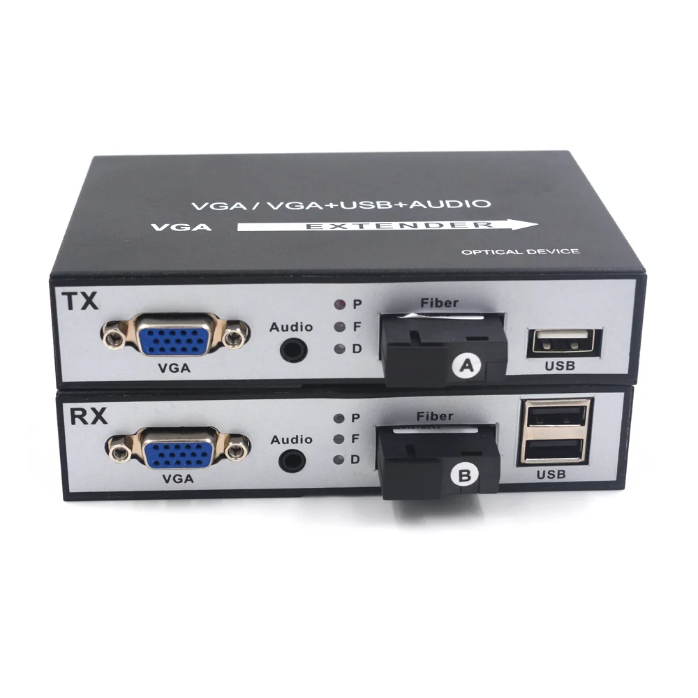 Высококачественные 1080P VGA расширители для оптоволокна медиаконвертеры с KVM USB и