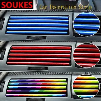 

10pcs Car Air Conditioner Outlet Decoration Strip For Ford Focus 2 3 VW Passat B6 B5 B7 B8 Touran Toyota Avensis Mazda 3 6 CX-5