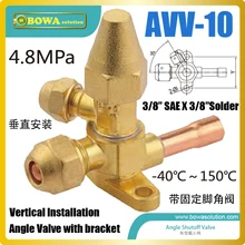 3/8 “válvula de fechamento do ângulo com o suporte é maravilhoso tubo conector e adaptador de unidade de condensação para a parede refrigeradores e congeladores