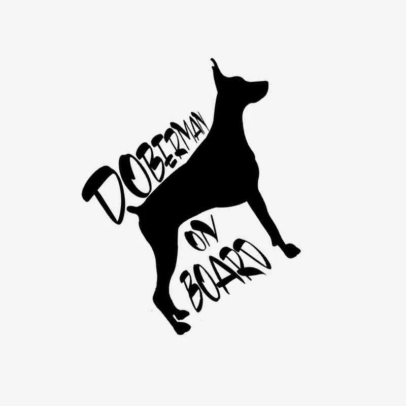

15CM*14.9CM DOBERMAN ON BOARD Vinyl Car Sticker Decal Black Sliver GS3699
