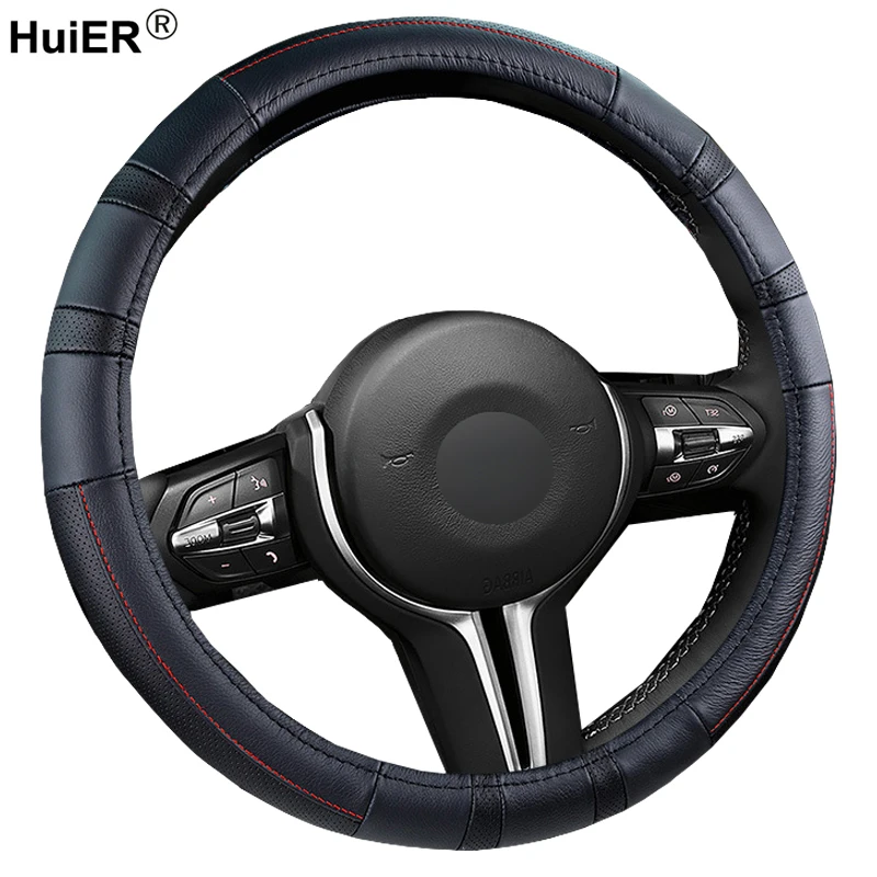6 Colors Car Steering Wheel Cover High Quality Cow Leather Braid Hon the Steering-wheel Funda Volante Fashion Auto Styling | Автомобили и
