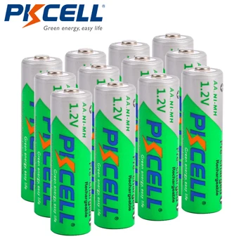 

12Pcs/lot PKCELL NIMH AA Batteries 1.2V 2200mAh Rechargeable Ni-MH AA Battery Low Self-discharge 2A Batteries Bateria Baterias
