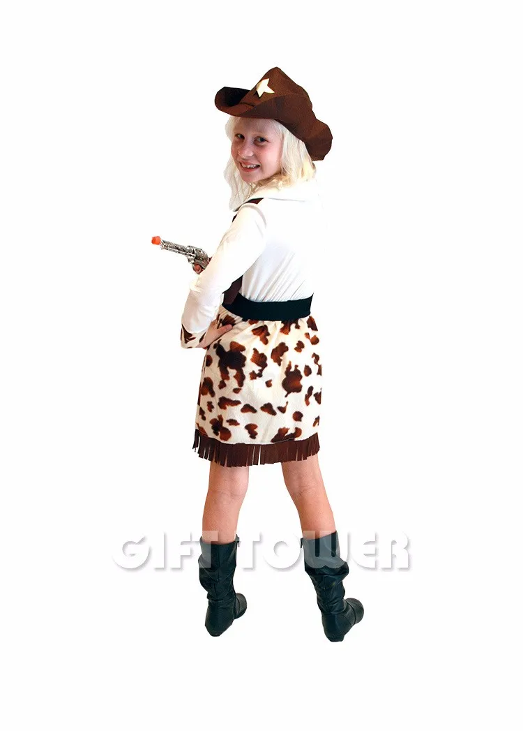 M~ XL Красивый Западный ковбойский Детский костюм на Хэллоуин для костюмированной вечеринки, карнавальный костюм для девочек