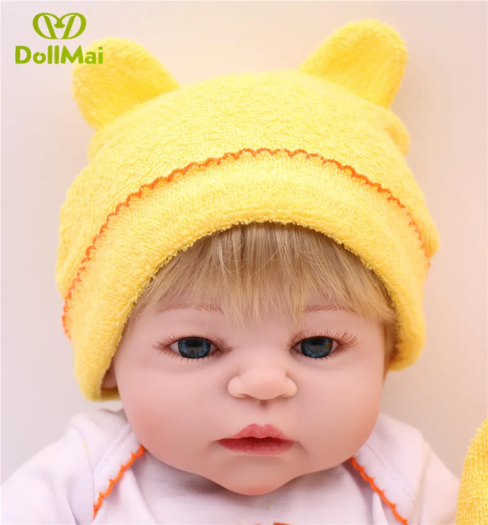 22 &quotсиликоновый reborn baby boy girl dolls парик из светлых волос с мультяшным львом банные