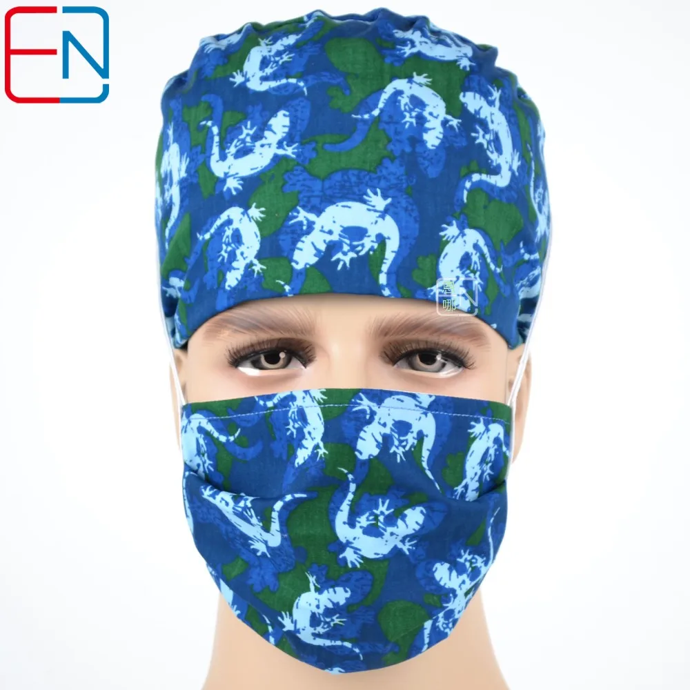 Унисекс хирургические головные уборы - Цвет: Cap and mask