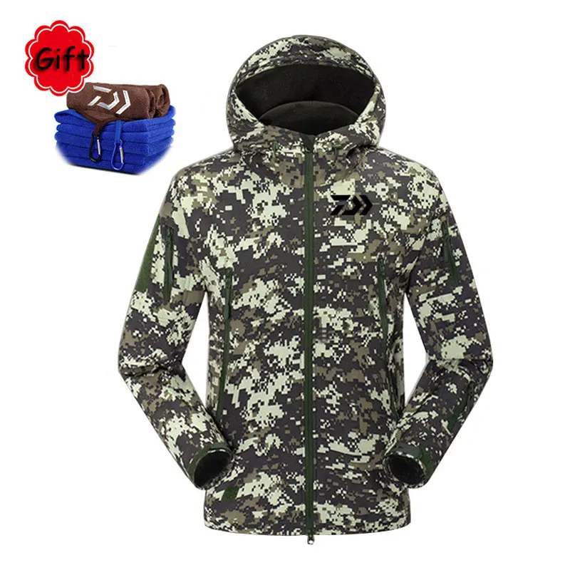 

Spring Outdoor Fishing Clothing Camouflage Jacket and Pant Outdoor Sports Men Keep Warm Sunproof Fishing Climbing Clothes