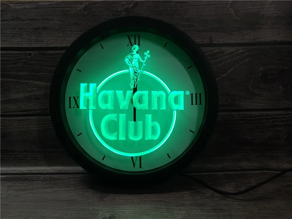 

0E218 Havana Club Rum APP RGB 5050 LED Neon Light Signs Wall Clock