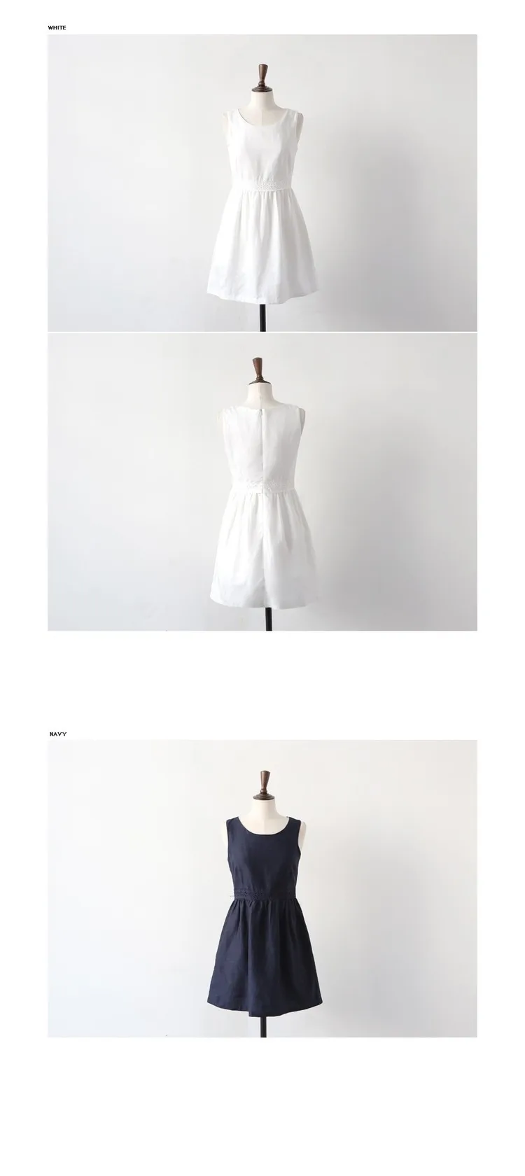 Повседневное синее платье для девочек; Коллекция года; модные белые платья без рукавов для детей 10 лет; модная одежда для подростков из хлопка и льна