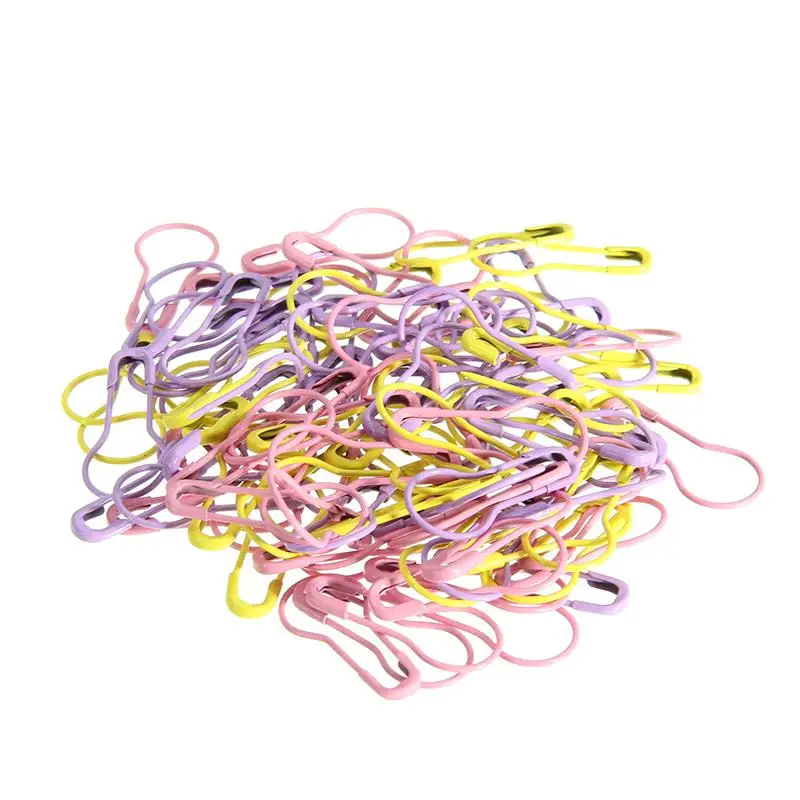 

Practical 100pcs Mixed Colors Copper Knitting Crochet Locking Stitch Markers Latch Knitting Tools Needle Clip Crafts