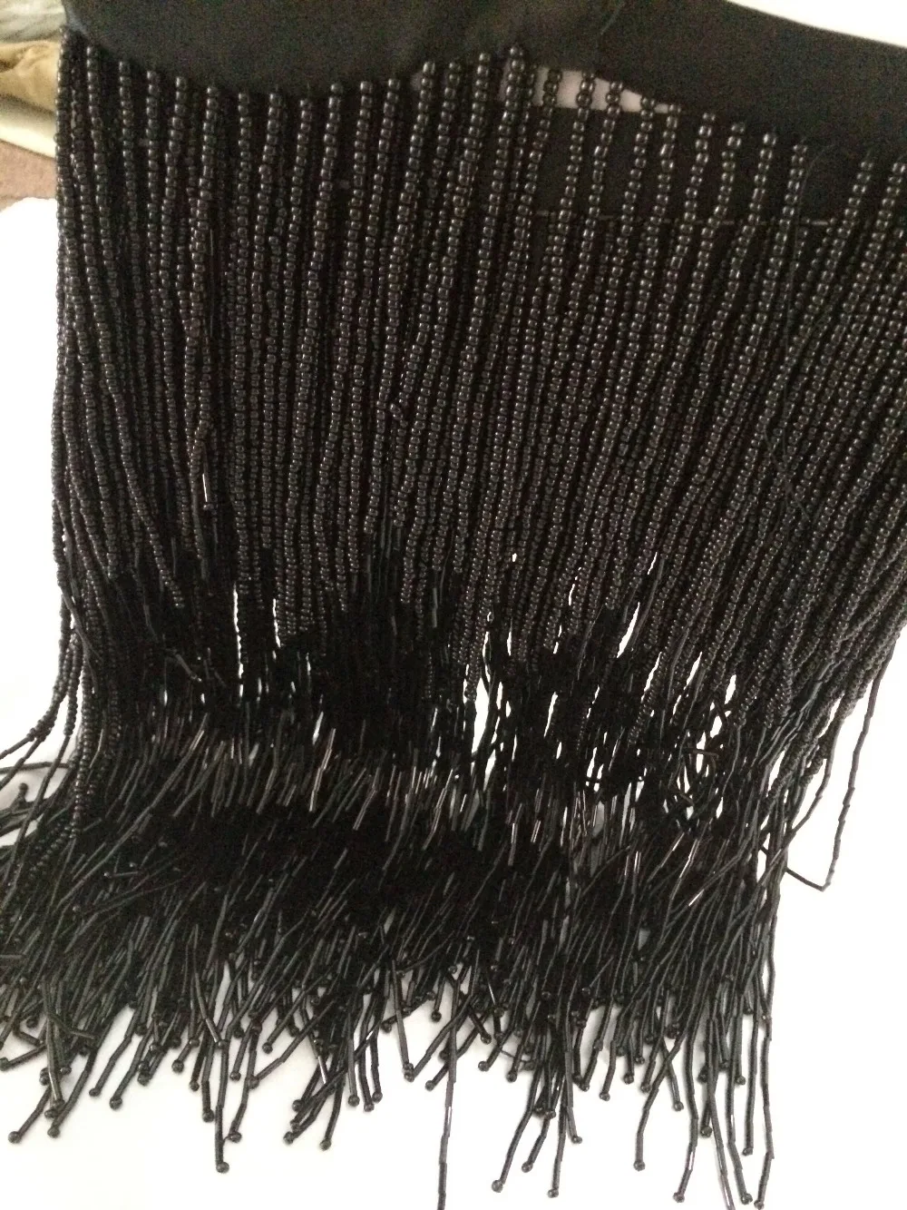 Beading Fringe Ribbon Trim Fringe Black Tassel Lace Trim 28cm width in