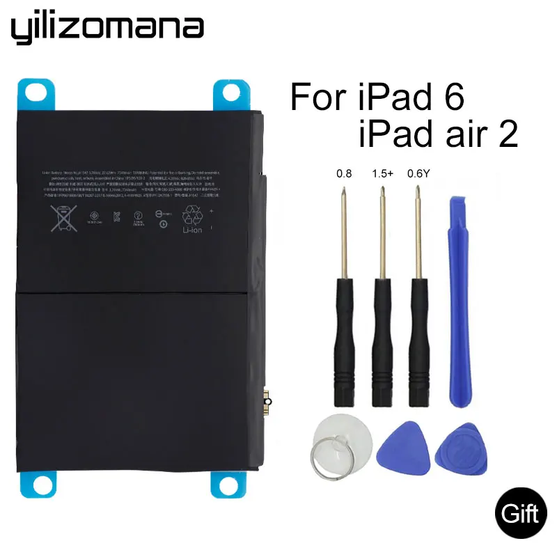 YILIZOMANA для ipad 6 Air 2 батарея A1566 A1567 7340 мАч литий-ионная оригинальная сменная батарея с бесплатными ремонтными инструментами