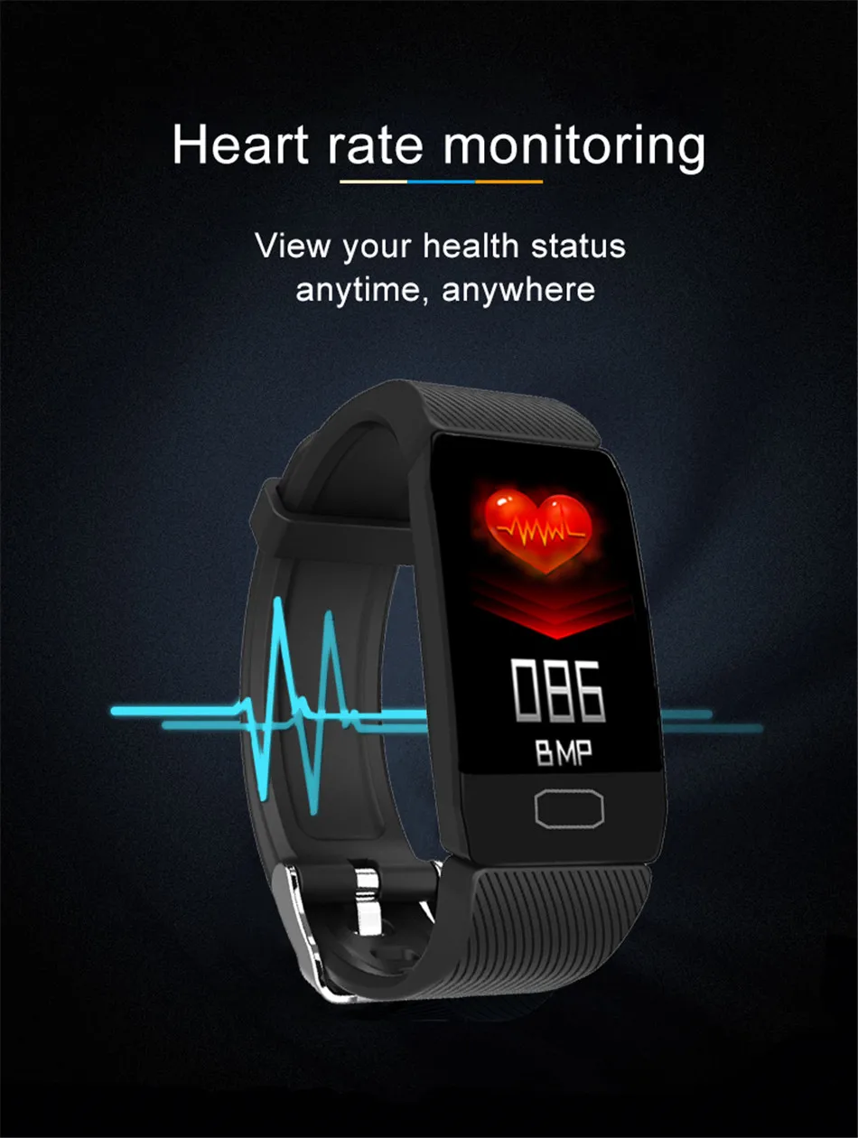 LIGE 1,14 полноэкранный умный Браслет фитнес-трекер IP67 водонепроницаемые умные часы для поддержания здорового образа жизни многофункциональный для Android ios